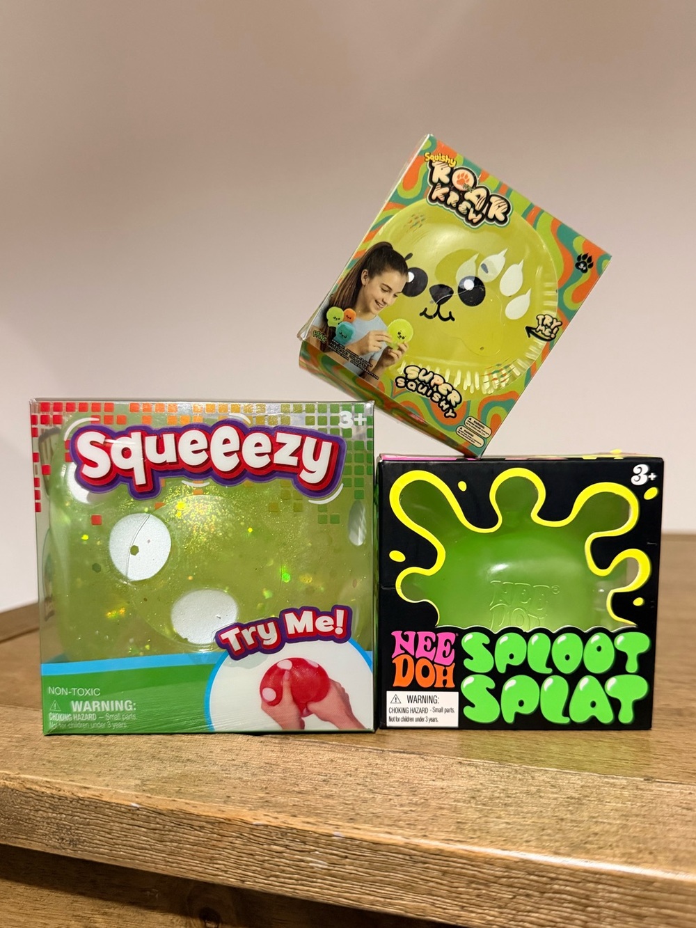 NeeDoh Sploot Splat, Wildly Squishy Lion, and Squeeezy Dice Bundle! Ships Fast!